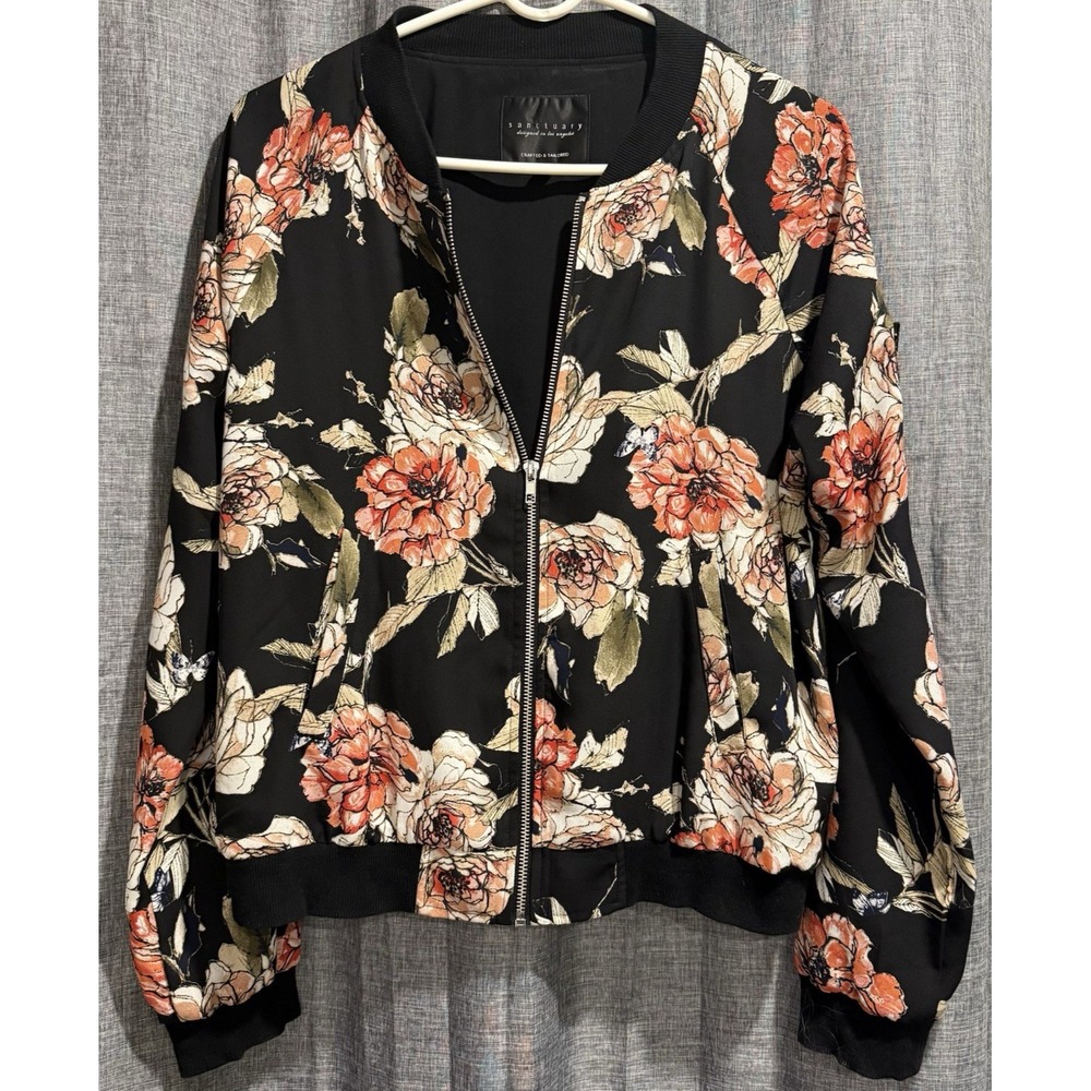 Sanctuary Black Floral Bomber Jacket